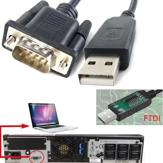 Alt view image 3 of 5 - Washinglee 940-0024 Console Cable for APC UPS SUA-1000ICH SUA1000R2ICH SURT10000UXICH SUA-1500ICH SUA2200R2ICH, USB-DB9 Cable for 940-0024C/940-0024E/APC9619 Replacement, Built in FTDI Chip. 6 FT