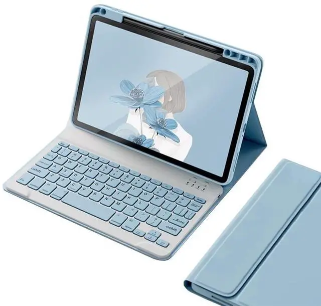Main image of kaitesi Keyboard Case for iPad Pro 11 inch M4 Keyboard Case Magnetic Detachable Bluetooth Keyboard Cover Support Pencil Charging,Misty Blue