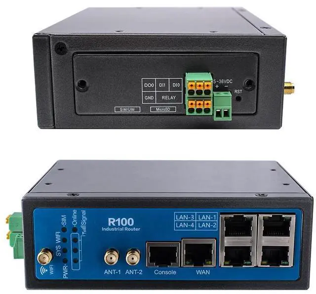 Alt view image 3 of 5 - Industrial 4G LTE Router with SIM Card Slot, LTE Cat 4 Wi-Fi Cellular Router, External Detachable Antenna, VPN, RS232/RS485 M2M IoT Integration, Band Lock, and Remote Management