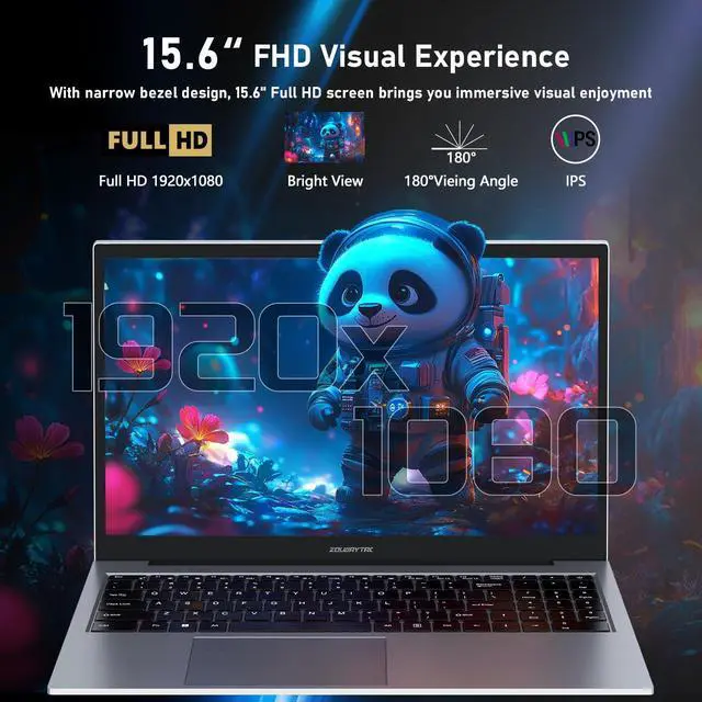 Alt view image 3 of 5 - Laptop,Gaming Laptop,16GB RAM 512GB SSD,N100 CPU(Up to 3.4Ghz,12th ),Aluminum Body,15.6" FHD Display,Support WiFi/Bluetooth,Backlit Keyboard,Support Type C Charging,Win 11 Pro,For Business,Spacegray