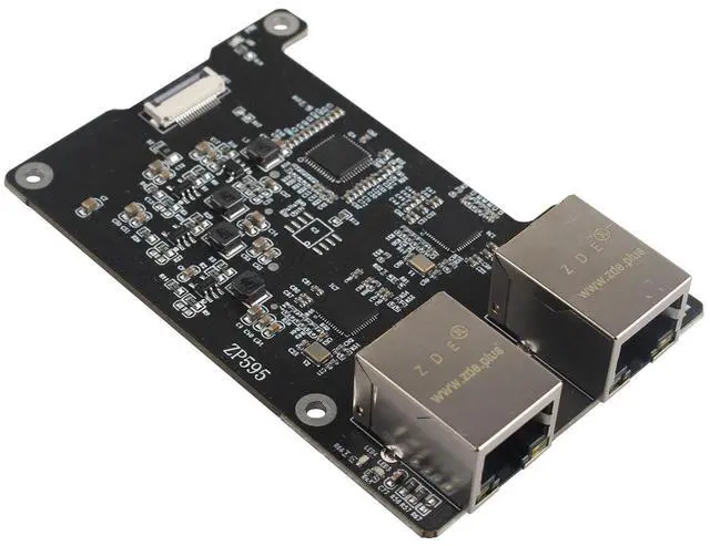 Alt view image 2 of 5 - ZDE ZP595 PCIe to Dual 2.5G Ethernet Network Port HAT Adapter Expansion Board for Raspberry Pi 5