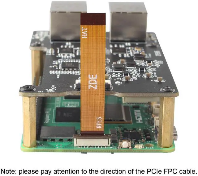 Alt view image 4 of 5 - ZDE ZP595 PCIe to Dual 2.5G Ethernet Network Port HAT Adapter Expansion Board for Raspberry Pi 5