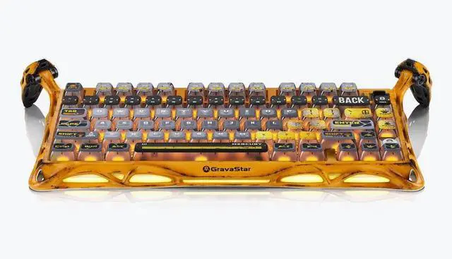 Main image of GravaStar Mercury K1 Pro Wireless Gaming Keyboard, Handcrafted Battle-Worn Mechanical Keyboard, Aluminum Alloy, 75% Layout Custom Keyboard, Designed for Durability & Unique Aesthetic - Yellow