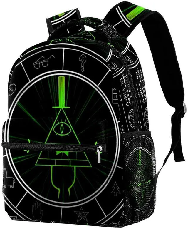 Main image of KikandKo School Backpack for Girls Boys, Bill Cipher Elementary School Bags Lightweight Travel Rucksack Laptop Backpacks