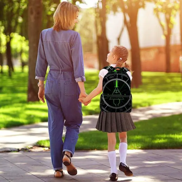 Alt view image 5 of 5 - KikandKo School Backpack for Girls Boys, Bill Cipher Elementary School Bags Lightweight Travel Rucksack Laptop Backpacks