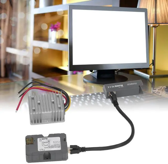 Alt view image 4 of 5 - 150W PoE Injector Kit, Dishy V2 to RJ45 Adapter, Rectangular Dishy Cable Adapter to RJ45 with DC Step UP Converter 12V to 48V for Connect Dishy V2