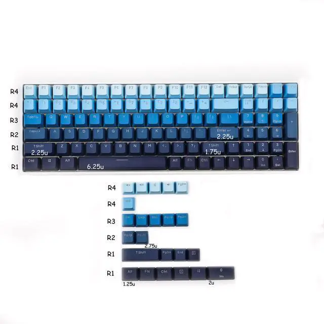 Alt view image 2 of 5 - YMDK 108 122 Double Shot Backlit Moonrise Keycaps PBT Shine Through OEM Profile Keycap for MX Mechaniccal Keyboard 61 68 84 87 104