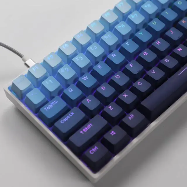 Alt view image 4 of 5 - YMDK 108 122 Double Shot Backlit Moonrise Keycaps PBT Shine Through OEM Profile Keycap for MX Mechaniccal Keyboard 61 68 84 87 104