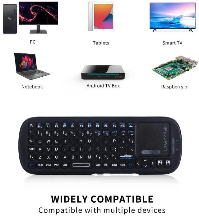 Alt view image 4 of 5 - iPazzPort Mini Wireless Keyboard with Touchpad Compatible with Laptop, PC