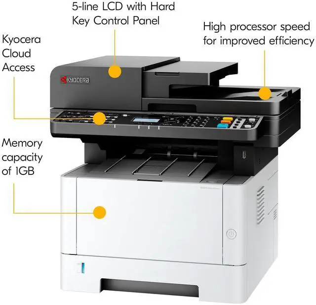 Alt view image 5 of 5 - KYOCERA ECOSYS MA4000wfx Monochrome All-in-One Wireless Laser Printer (Print/Copy/Scan/Fax), up to 42ppm, Dual Scan Document Processor and Free OCR, Cloud & Mobile Utilities