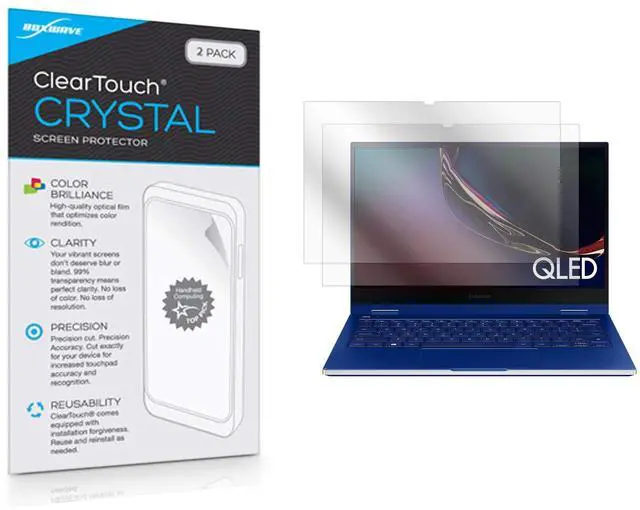 Main image of BoxWave Screen Protector Compatible with Samsung Galaxy Book Flex (13 in) - ClearTouch Crystal (2-Pack), HD Film Skin - Shields from Scratches