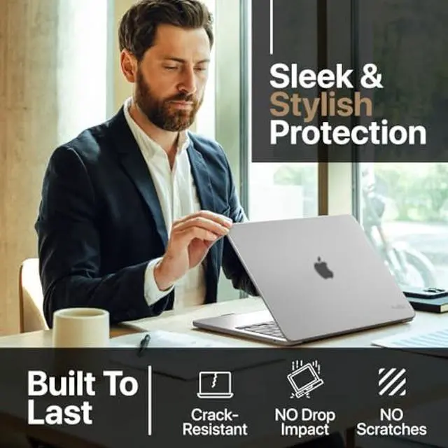 Alt view image 2 of 5 - Kuzy Clear MacBook Air 13 inch Case 2025 M4 A3240, 2024 2022 M3 M2 A3113 A2681 - Matte Protective Hard Shell Cover, Lightweight for MacBook Air 13.6 inch case, Frosted Clear