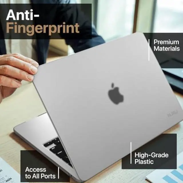 Alt view image 4 of 5 - Kuzy Clear MacBook Air 13 inch Case 2025 M4 A3240, 2024 2022 M3 M2 A3113 A2681 - Matte Protective Hard Shell Cover, Lightweight for MacBook Air 13.6 inch case, Frosted Clear