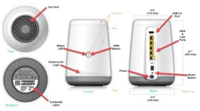 Alt view image 2 of 3 - C4000BG CenturyLink Bonded Line Wi Fi DSL Router