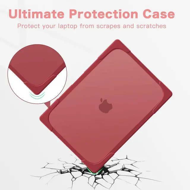 Alt view image 3 of 5 - MOSISO Compatible with MacBook Pro 13 inch Case 2025 2024 2023 2022 2021 2020 M2 M1 A2338 A2289 A2251, Protective Heavy Duty Plastic Hard Shell Case with Fold Kickstand & Keyboard Cover, Red