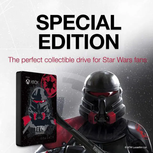 Alt view image 2 of 5 - Seagate Game Drive For Xbox 2TB External Hard Drive Portable HDD - USB 3.0 Star Wars Jedi: Fallen Order Special Edition, Designed For Xbox One, 1 Year Rescue Service (Stea2000426)