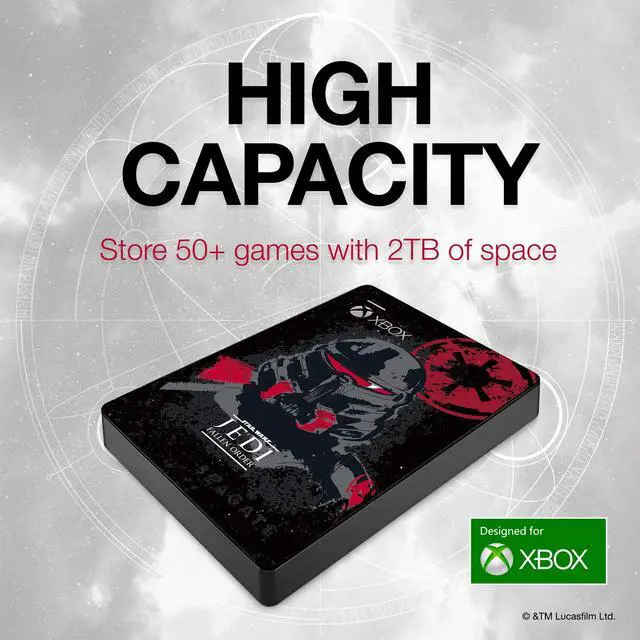 Alt view image 3 of 5 - Seagate Game Drive For Xbox 2TB External Hard Drive Portable HDD - USB 3.0 Star Wars Jedi: Fallen Order Special Edition, Designed For Xbox One, 1 Year Rescue Service (Stea2000426)