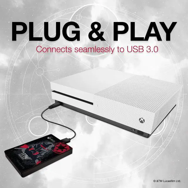 Alt view image 5 of 5 - Seagate Game Drive For Xbox 2TB External Hard Drive Portable HDD - USB 3.0 Star Wars Jedi: Fallen Order Special Edition, Designed For Xbox One, 1 Year Rescue Service (Stea2000426)