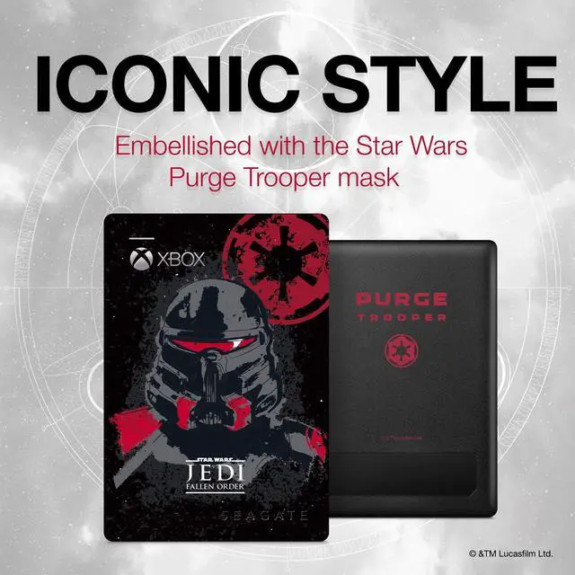 Alt view image 4 of 5 - Seagate Game Drive For Xbox 2TB External Hard Drive Portable HDD - USB 3.0 Star Wars Jedi: Fallen Order Special Edition, Designed For Xbox One, 1 Year Rescue Service (Stea2000426)