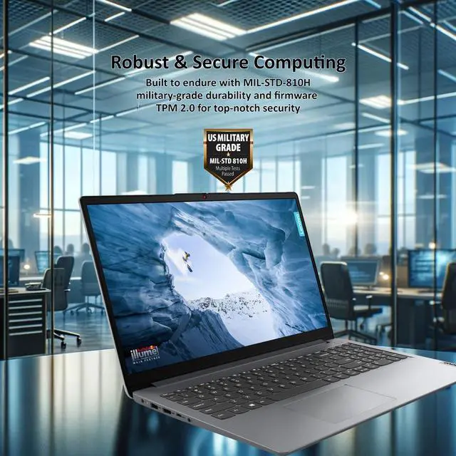 Alt view image 2 of 5 - Lenovo IdeaPad 1 15.6" FHD Laptop, 15.6" FHD Touchscreen, Intel Core i3-1215U (Perform Better Than Ryzen 3 7320U), 16GB RAM, 1TB SSD, SD Card Reader, HDMI, Webcam, Wi-Fi 6, Windows 11 Home, Grey