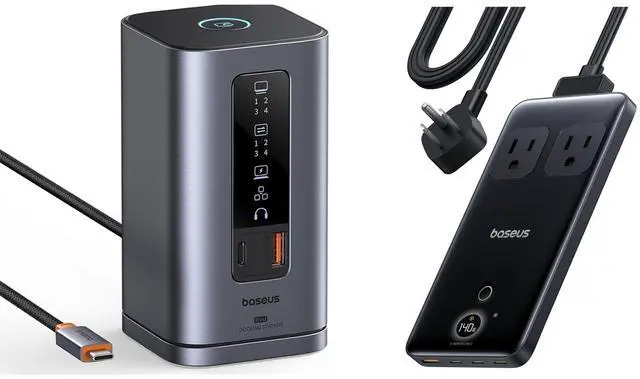 Main image of Baseus Docking Station 11 in 1 and Baseus Blade 6-in-1 USB C Power Strip