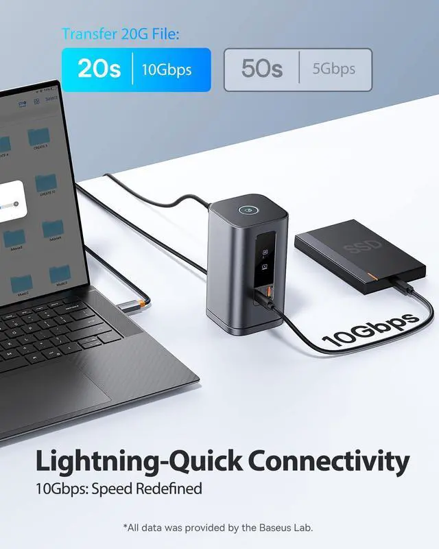 Alt view image 4 of 5 - Baseus Docking Station 11 in 1 and Baseus Blade 6-in-1 USB C Power Strip