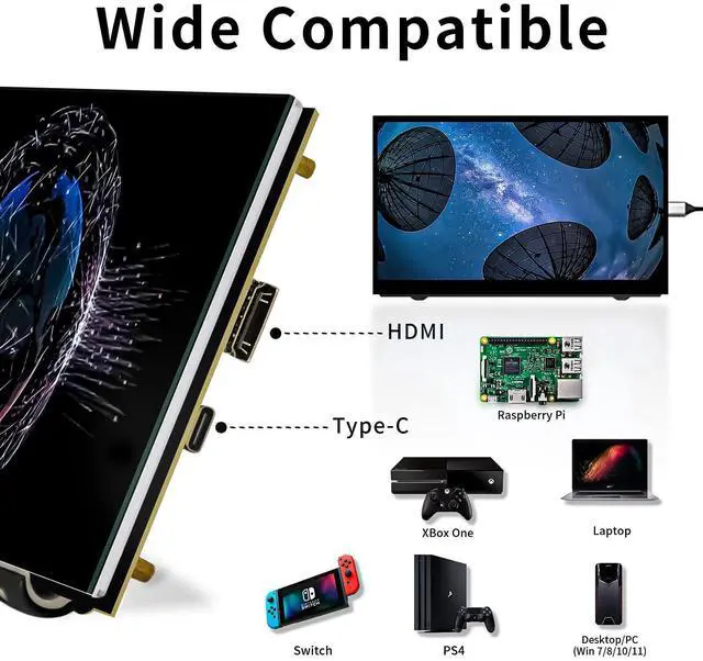 Alt view image 2 of 5 - HAMTYSAN 7Inch Raspberry Pi Screen HDMI Monitor 800x480 LCD Screen Display with Dual-Speaker for Raspberry Pi 4/3/2/Zero/B/B+ Win11/10/8/7 (Non-Touch)