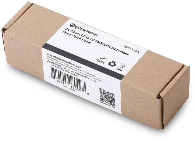 Alt view image 2 of 5 - Cable Matters 24 Fibers LC to LC OM3/OM4 Multimode Fiber Patch Panel with 6 x LC/LC UPC Quad Fiber Optic Adapters - LGX Compatible