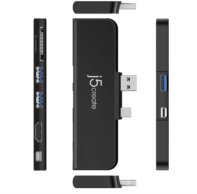Alt view image 2 of 5 - j5create UltraDrive Mini Dock - Docking Station - USB 3.0 / Mini Displayport - HDMI, Mini DP - for Microsoft Surface Pro (Mid 2017), Pro 4, Pro 6