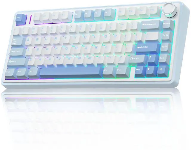 Alt view image 2 of 5 - AULA Wireless Keyboard Combo, F75 75% Mechanical Keyboard, Hot Swappable + SC580 Wireless Gaming Mouse, White