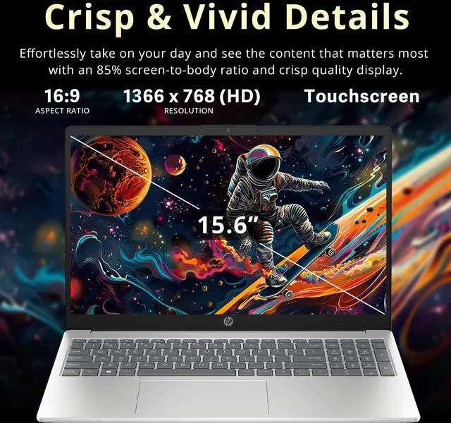 Alt view image 4 of 5 - HP Pavilion 15.6" HD Touchscreen Laptop, Intel i5-1235U, 32GB RAM, 1.16TB Storage(1TB SSD + 160GB Docking Station Set), Intel Iris Xe Graphics, Num Pad, 720p Webcam, Wi-Fi 6E, Windows 11, Silver