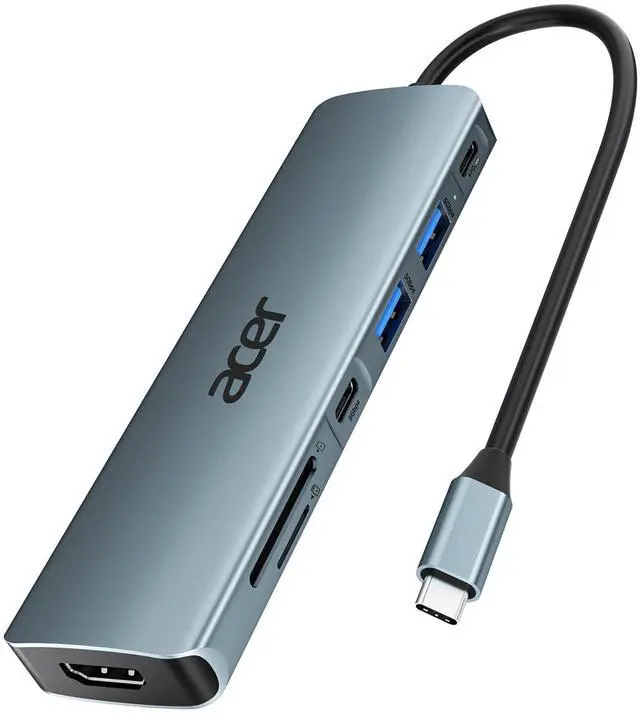 Alt view image 2 of 5 - acer 7 in 1 USB C Hub Bundle with 3 in 1 USB C Hub, USB 3.1 GEN1 and 5Gbps Type-C Data Port, 4K HDMI Port, PD 100W Charging, SD Card Reader for iPad Pro MacBook