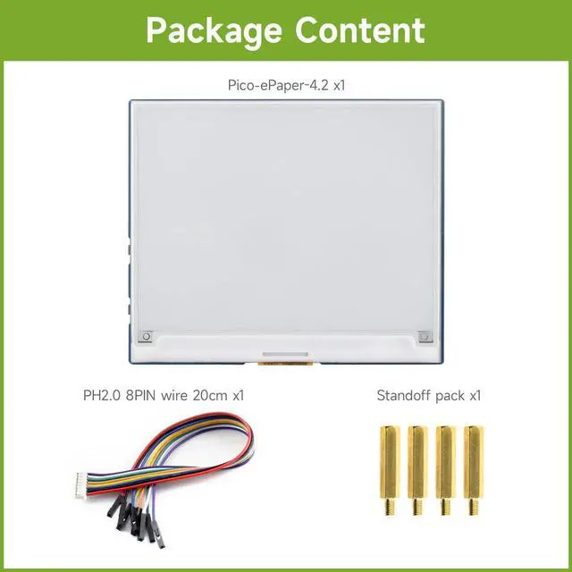 Alt view image 2 of 5 - Waveshare 4.2inch E-Paper E-Ink Display Module for Raspberry Pi Pico 400x300 Pixels Black/White with SPI Interface