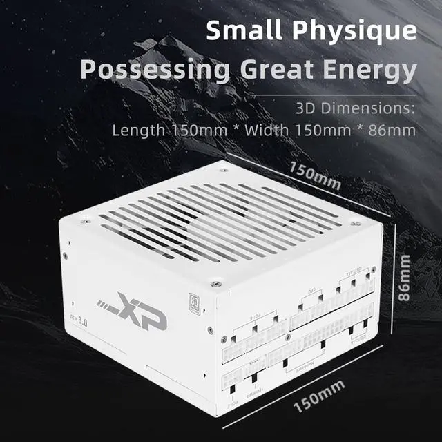 Alt view image 4 of 5 - SAMA 850w Power Supply,XP Series White PSU ATX 3.0 & PCIE 5.0 ECO Fanless 80Plus Platinum Certified Full Modular Support RTX 40 Series