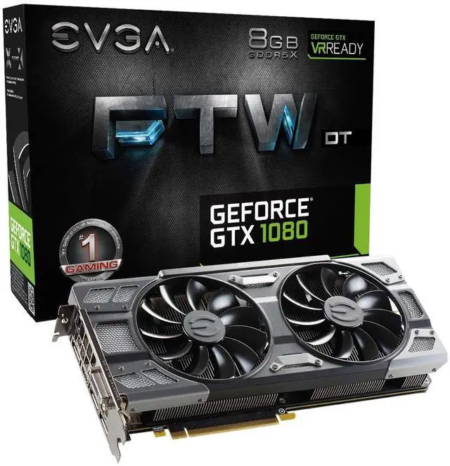 Main image of EVGA GeForce GTX 1080 FTW DT GAMING ACX 3.0, 8GB GDDR5X, RGB LED, 10CM FAN, 10 Power Phases, Double BIOS, DX12 OSD Support (PXOC) Graphics Card 08G-P4-6284-KR