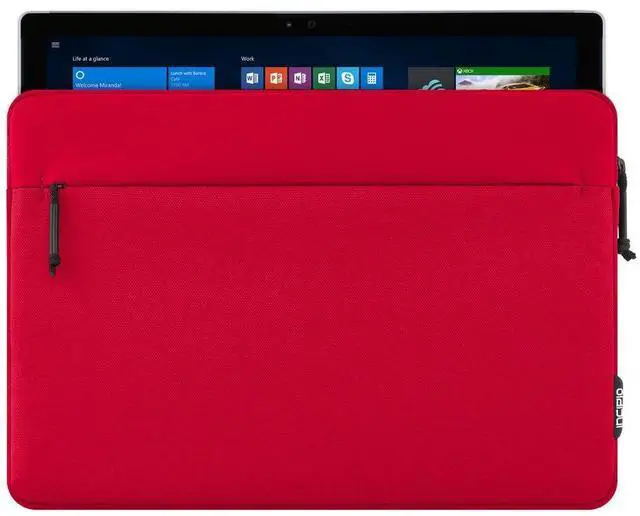 Alt view image 5 of 5 - Microsoft Surface Pro 4 Sleeve, Incipio Padded Protective Truman Sleeve for Microsoft Surface Pro 4-Red