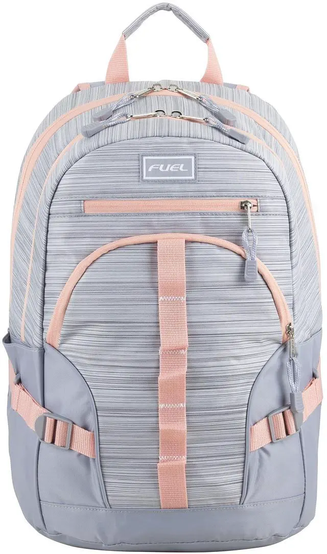 Main image of FUEL Hiking Laptop Backpack, College Bookbag, Travel Daypack with 5 Compartments, Dynamo Tech Pocket, 18.5 Inches, Silver