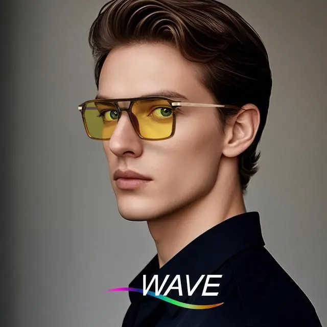 Alt view image 2 of 5 - WAVE Blue Light Blocking Glasses,Gaming Glasses with Metal Frames,Computer Glasses for Eye Strain,Anti Glare