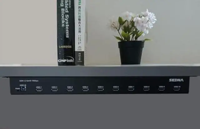 Alt view image 4 of 4 - SEDNA - 19 Inch 1U Rack Mount 13 Port USB 3.2 Gen II Hub (10Gbps) (13 x Type A Ports) with 5V 10A AC/DC Adapter