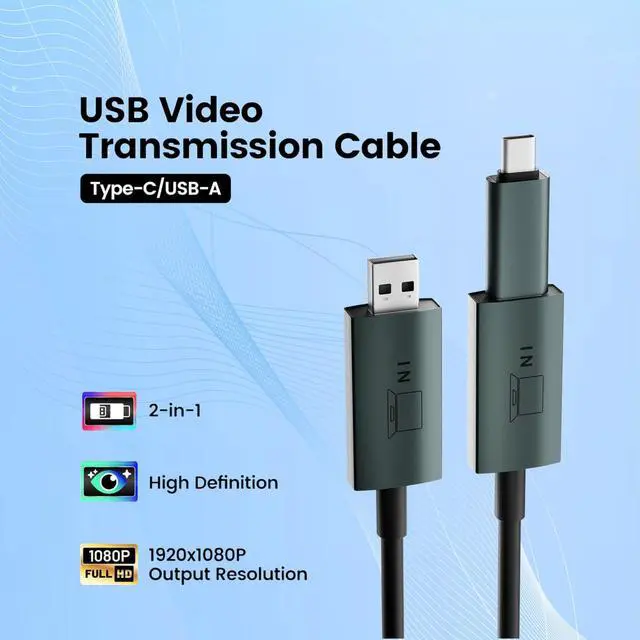 Alt view image 4 of 4 - 2-in-1 USB-A/C to HDMI Converter Cable for 14''/15.6'' Tri-Screen Display, Video Signal Adapter Compatible with M1/M2/M3/M4 MacBook and No Type C Laptops, Need to Download Driver
