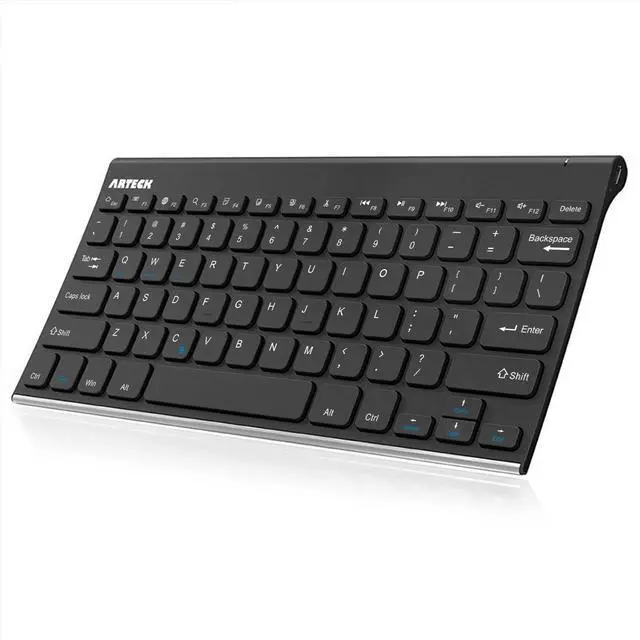 Main image of Arteck Bluetooth Keyboard, Stainless Steel Universal Portable Wireless Bluetooth Keyboard for iOS iPad 10.2-inch, Air, Pro, Mini, Android, Windows Tablets PC Smartphone Built in Rechargeable Battery