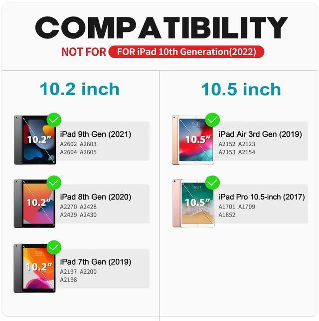 Alt view image 3 of 5 - Baisla iPad 9th Generation Case with Keyboard 10.2" (2021), 360deg Rotatable with Trackpad & Rainbow Backlit, iPad Keyboard case for 9th/8th/7th, iPad Air 3, iPad Pro 10.5 (Raspberry)