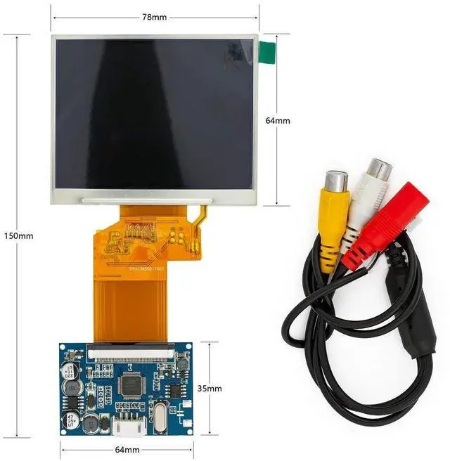 Alt view image 3 of 5 - TFT LCD Display RGB LCD Display Module Kit Monitor Screen for Car AV Digital Photo Frame Multi-Function Car-Styling (3.5 inch Screen)