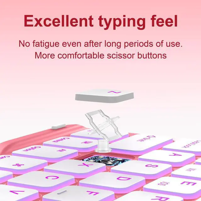 Alt view image 5 of 5 - BQDIYOO Case for iPad Air 11-inch M3/M2 (2025/2024), Folio Cover with Pencil Holder for iPad Air 7th 6th 11"/Air 5th 4th Gen 10.9 inch Case with 7-Color Backlit Detachable Bluetooth Keyboard, Red