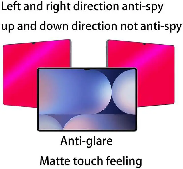 Alt view image 2 of 5 - BWEDXEZ Privacy Matte Anti blue Light Screen Protector for Samsung Galaxy Tab S10 Ultra/ S9 Ultra/ S8 Ultra Anti-Glare Anti-Spy Soft Film 14.6 inch Colorful