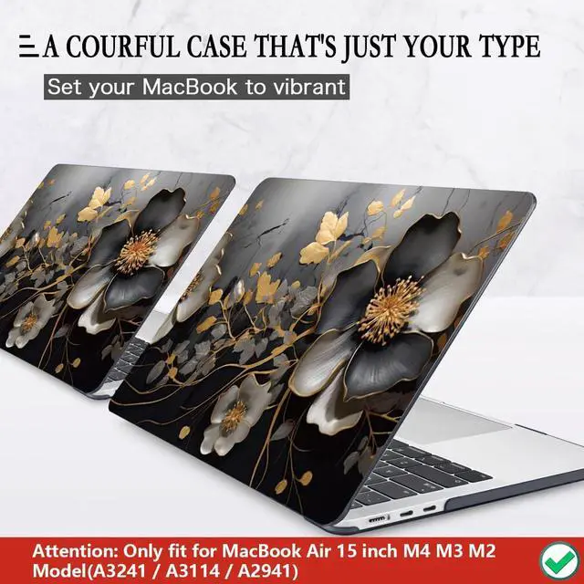 Alt view image 3 of 5 - CISSOOK Compatible with MacBook Air 15 inch Case 2023 2024 2025 Release M4 A3241 M3 A3114 M2 A2941, Plastic Hard Shell &Keyboard Cover &Screen Protector, Abstract Oil Painting