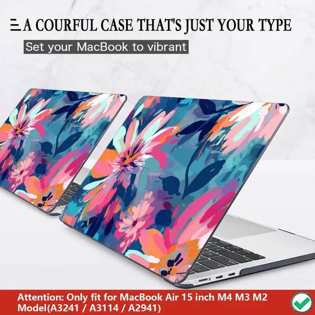 Alt view image 3 of 5 - CISSOOK Compatible with MacBook Air 15 inch Case 2025 2024 2023 Release M4 M3 M2 Chip A2941 A3114 A3241, Plastic Hard Shell Case with Keyboard Cover & Screen Protector, Muti-Color Painting