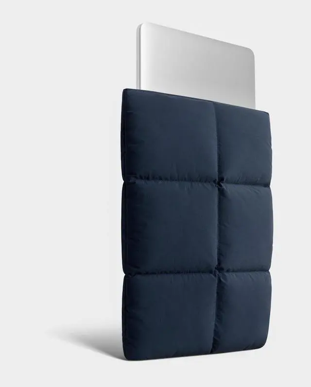 Alt view image 2 of 5 - Comfyable Puffy Laptop Sleeve 15 Inch 16 Inch, Quilted Puffer Laptop Carrying Case, Pillow Pouch Compatible for MacBook Air 15 in M4 2025 & MacBook Pro 16 in M4 2024, Dark Blue