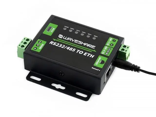 Main image of Coolwell Waveshare RS485 to Ethernet Converter Industrial RS232/RS485 to RJ45 Converer Dual Serial Ports Bi-Directional Rransparent Data Transmission