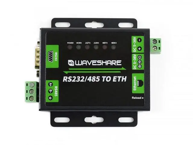 Alt view image 2 of 5 - Coolwell Waveshare RS485 to Ethernet Converter Industrial RS232/RS485 to RJ45 Converer Dual Serial Ports Bi-Directional Rransparent Data Transmission
